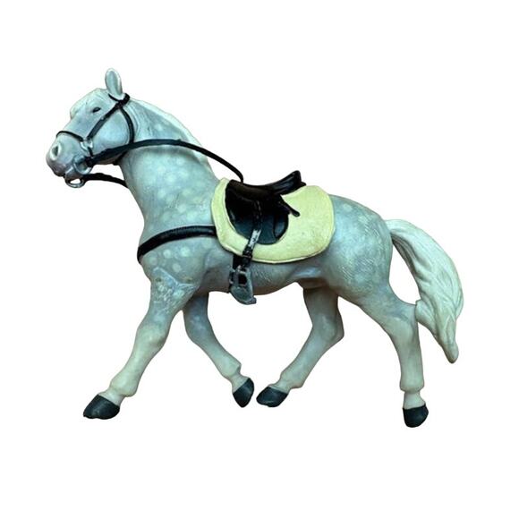 2005 PAPO Andalusian Dapple Grey Horse With English Saddle / Bridle - Picture 1 of 1